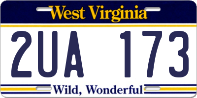 WV license plate 2UA173