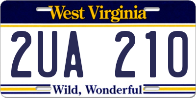WV license plate 2UA210