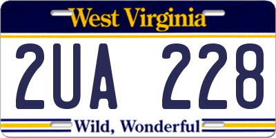 WV license plate 2UA228
