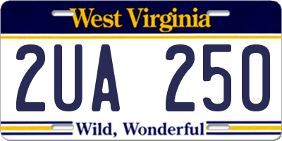 WV license plate 2UA250
