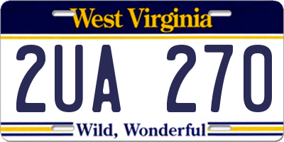 WV license plate 2UA270