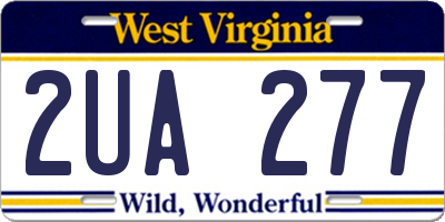 WV license plate 2UA277