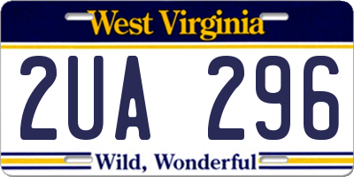 WV license plate 2UA296