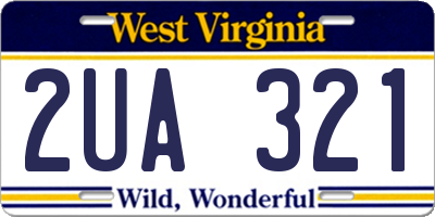 WV license plate 2UA321