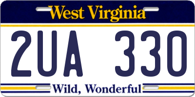 WV license plate 2UA330