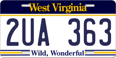 WV license plate 2UA363