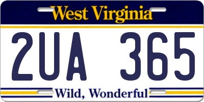 WV license plate 2UA365