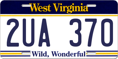 WV license plate 2UA370