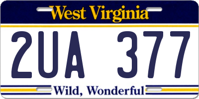 WV license plate 2UA377