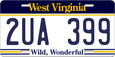 WV license plate 2UA399