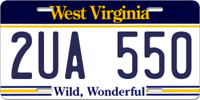 WV license plate 2UA550