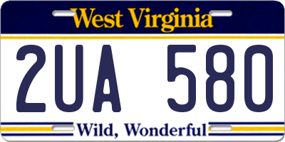 WV license plate 2UA580