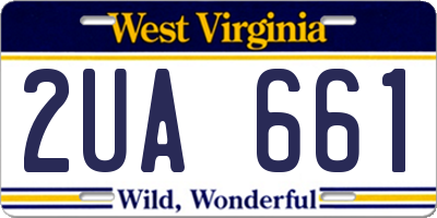 WV license plate 2UA661