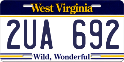 WV license plate 2UA692