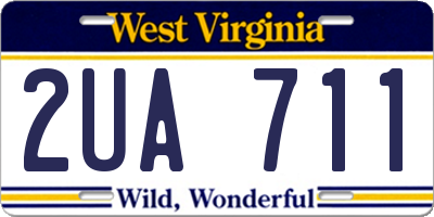 WV license plate 2UA711