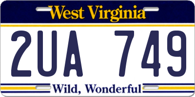 WV license plate 2UA749