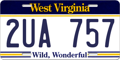 WV license plate 2UA757