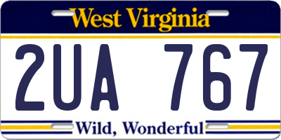 WV license plate 2UA767