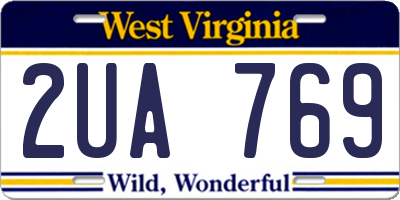 WV license plate 2UA769