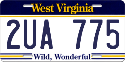 WV license plate 2UA775