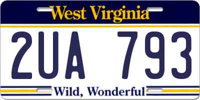 WV license plate 2UA793