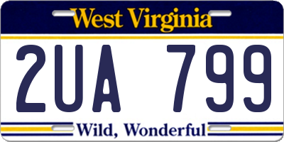 WV license plate 2UA799
