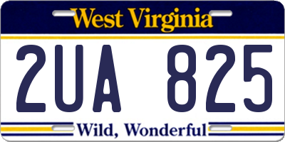 WV license plate 2UA825