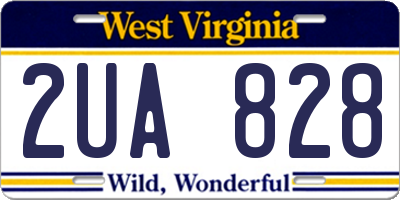 WV license plate 2UA828