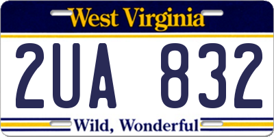 WV license plate 2UA832