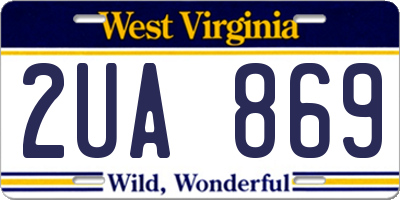 WV license plate 2UA869