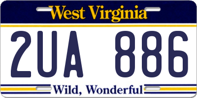 WV license plate 2UA886