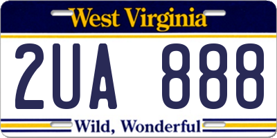 WV license plate 2UA888