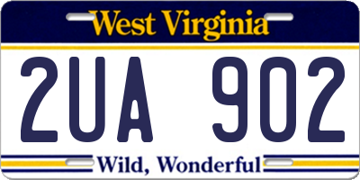 WV license plate 2UA902