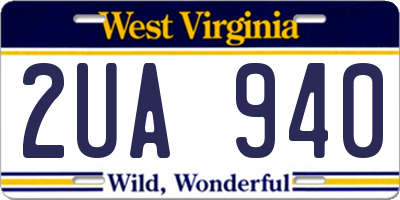 WV license plate 2UA940