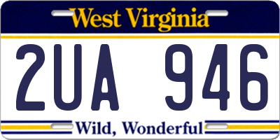 WV license plate 2UA946