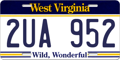WV license plate 2UA952