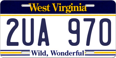 WV license plate 2UA970