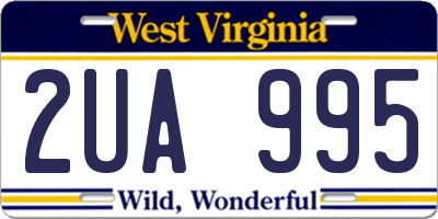 WV license plate 2UA995