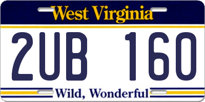 WV license plate 2UB160