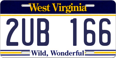 WV license plate 2UB166