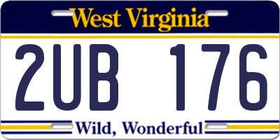 WV license plate 2UB176