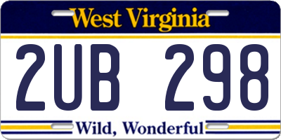 WV license plate 2UB298
