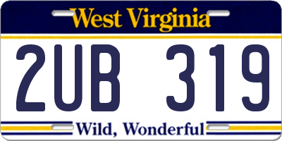 WV license plate 2UB319