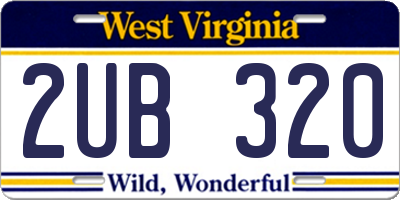 WV license plate 2UB320