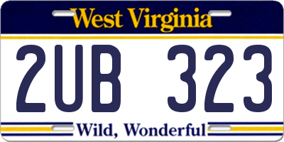 WV license plate 2UB323