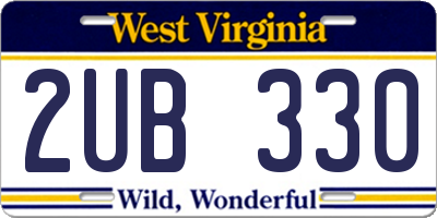 WV license plate 2UB330