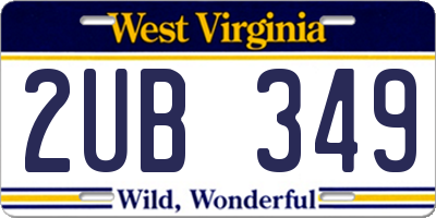 WV license plate 2UB349