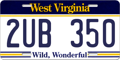 WV license plate 2UB350