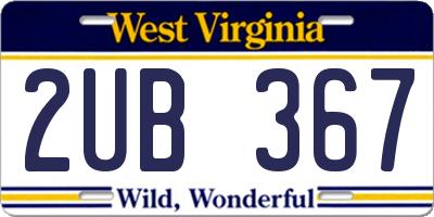 WV license plate 2UB367