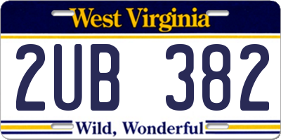 WV license plate 2UB382